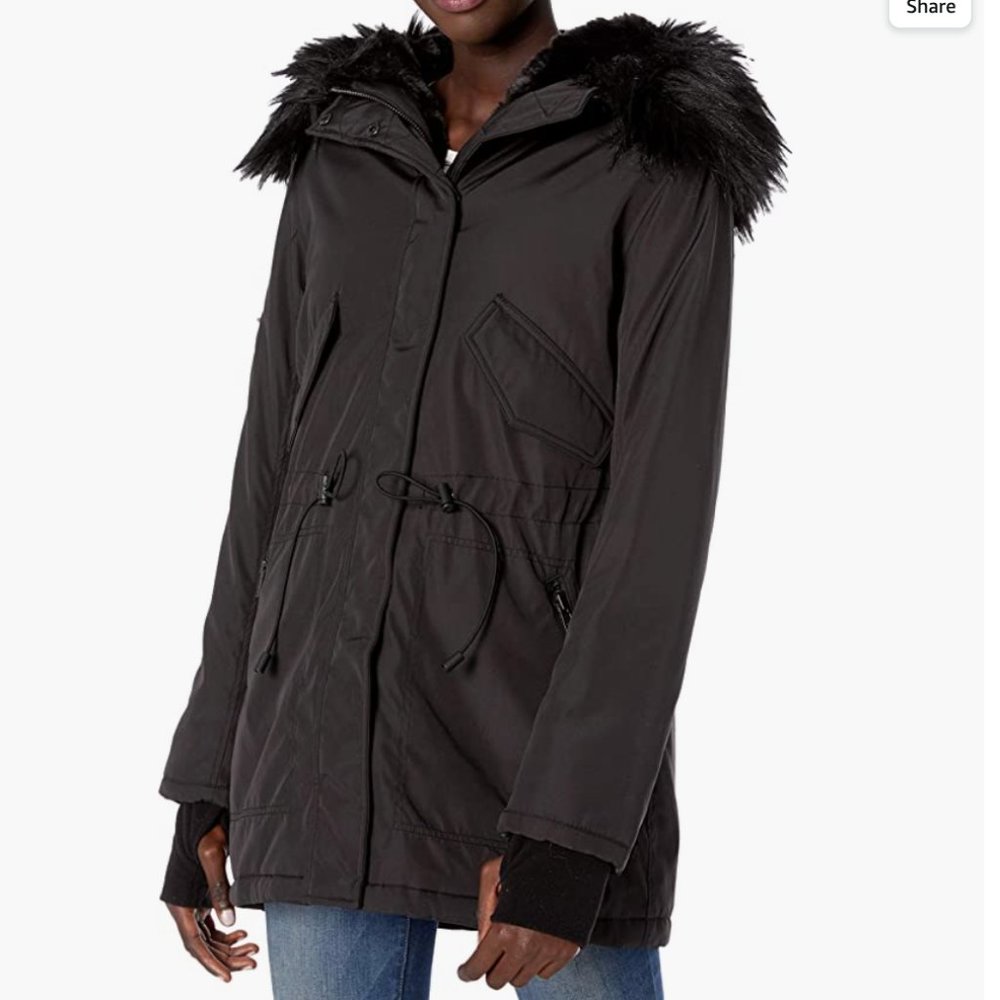 Comfy Faux Fur Black Winter Coat